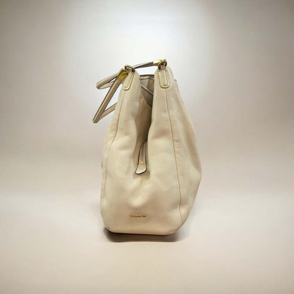 Coach Madison Phoebe Shoulder Bag in Ivory Pebbled Leather - Picture 6 of 9